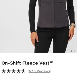 FIGS Charcoal Grey Fleece Vest